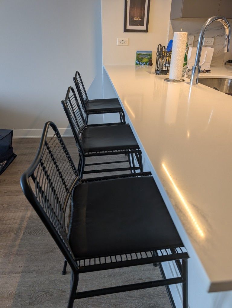 Three CB2 Counter Stools - Perfect Condition 