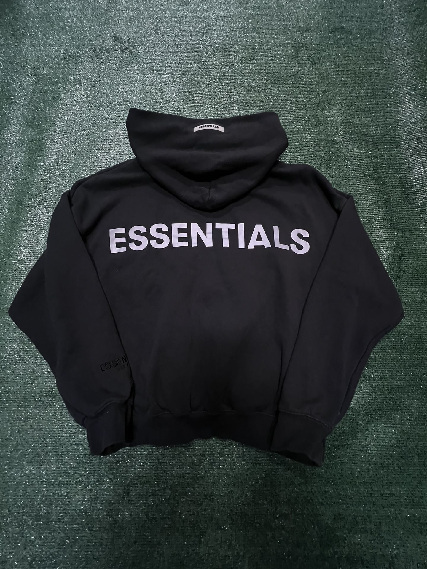 Essentials Black 3M Logo Hoodie