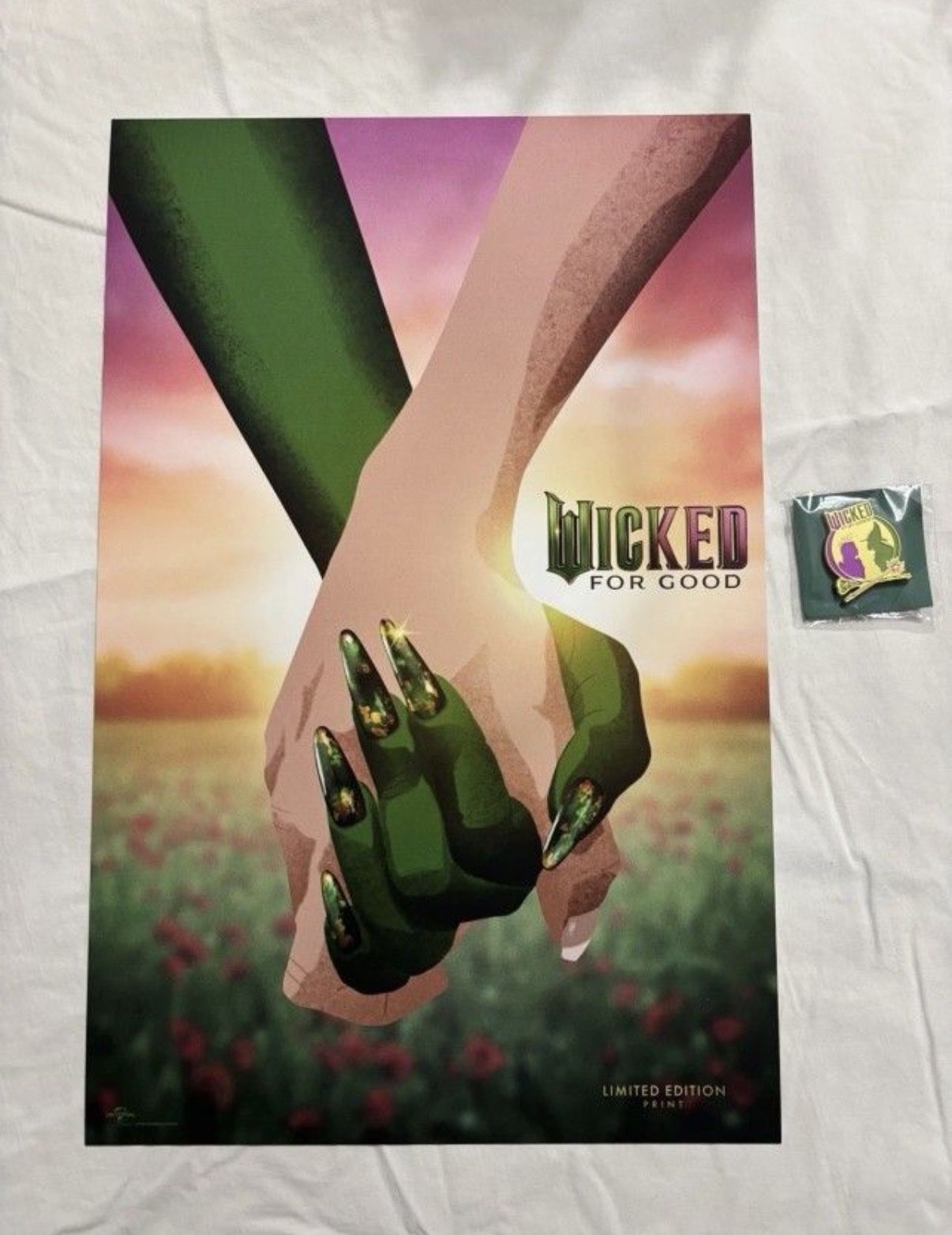 Wicked: For Good Print From Premiere/Screening RARE Poster & Pin 11x14 Limited Edition