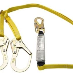 Safety Lanyard - Safety Lanyard, 2 Leg, Polyester, Yellow