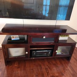 TV console - solid wood with inlay