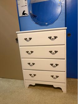 Wire 4 Drawer Dresser with Ornate Brass Pulls