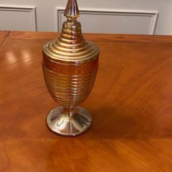 Vintage Carnival Glass Candy Jar/lid