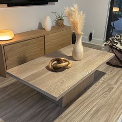 RH Modern Reclaimed Oak Plinth Coffee Table