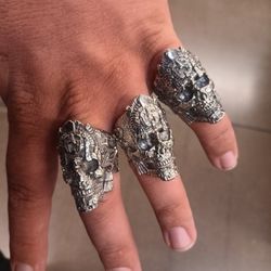 Aztec Skull Rings