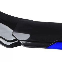 Brand New 5PCS UNIVERSAL GLOSSY BLACK / BLUE FRONT BUMPER LIP SPLITTER KIT