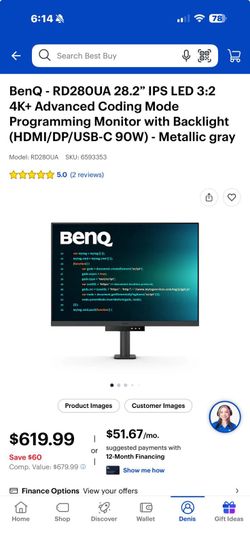 Benq monitor 28” 3:2 4k
