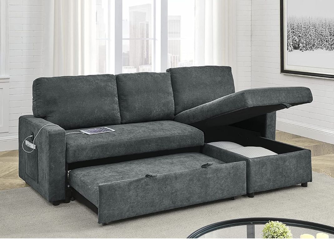 Sectional Sofa Bed With USB Charger π