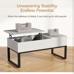 New in box fit a car Lift Top Coffee Table for Living Room Space for home staging home decor