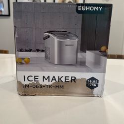 EUHOMY Countertop Ice Maker Machine with Handle, 26lbs Per Day, 9 Ice Cubes Ready in 6 Mins, Auto-Cleaning Portable Ice Maker with Basket and Scoop, f