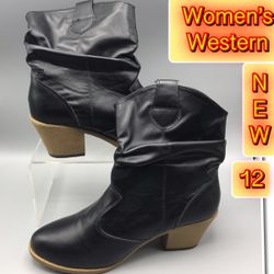 Western style women’s short boot size 12