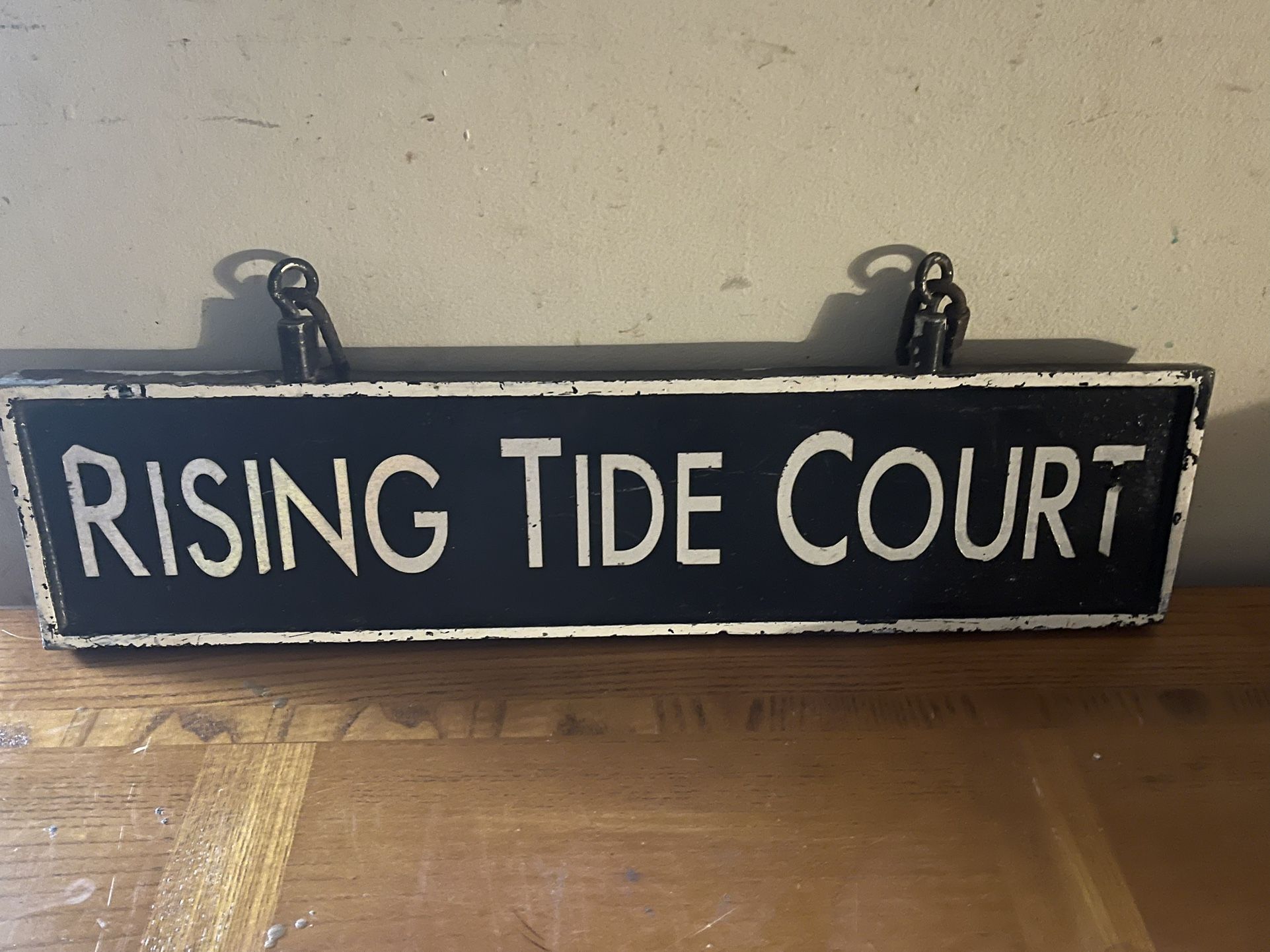 Vintage Beach Sign With Hooks
