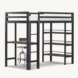 Restoration Hardware Loft Twin Bed with Desk