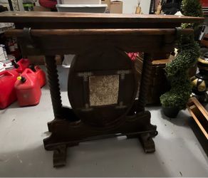 Dark Wood Console Table with Barley Twist Legs
