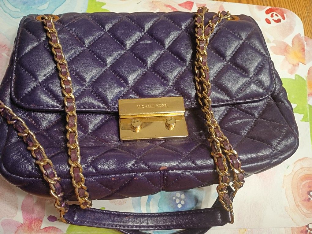 Purple Quilted Michael Kors Handbag