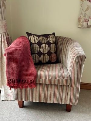 Two striped armchairs