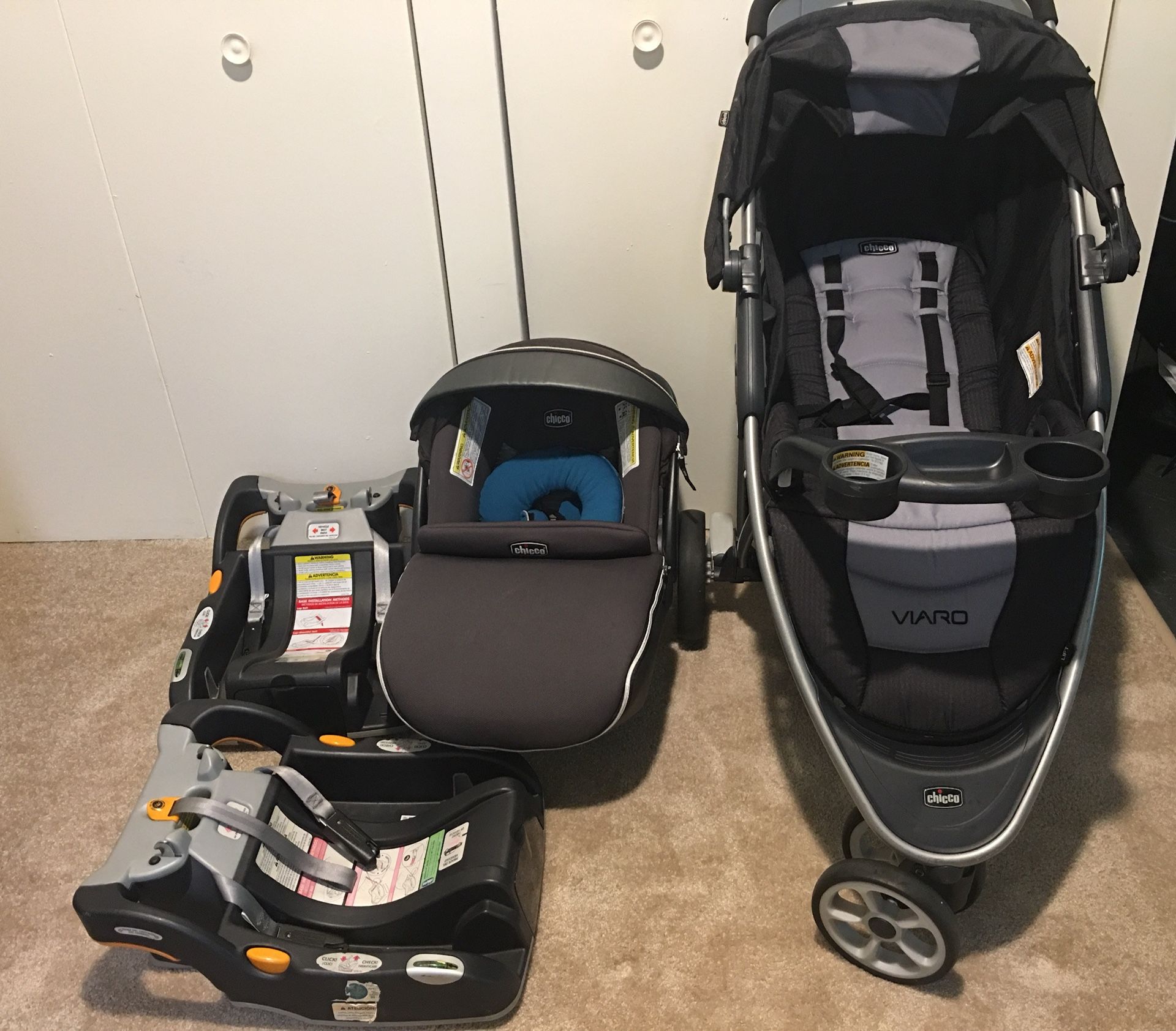 Chicco keyfit 30 zip Air infant car seat + Chicco Viaro quick fold stroller