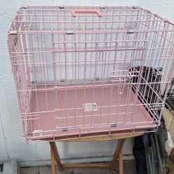 Pink crate for dog or cat