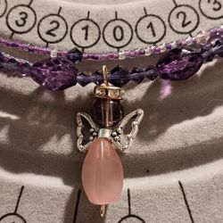 Pink Purple Angel Necklace 