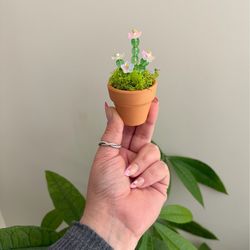 Mini potted beaded plants custom colors available