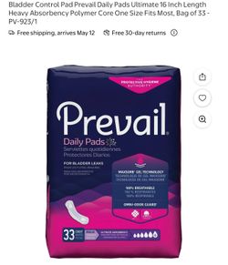 4 - PACK OF 33 PREVAIL DAILY PADS
