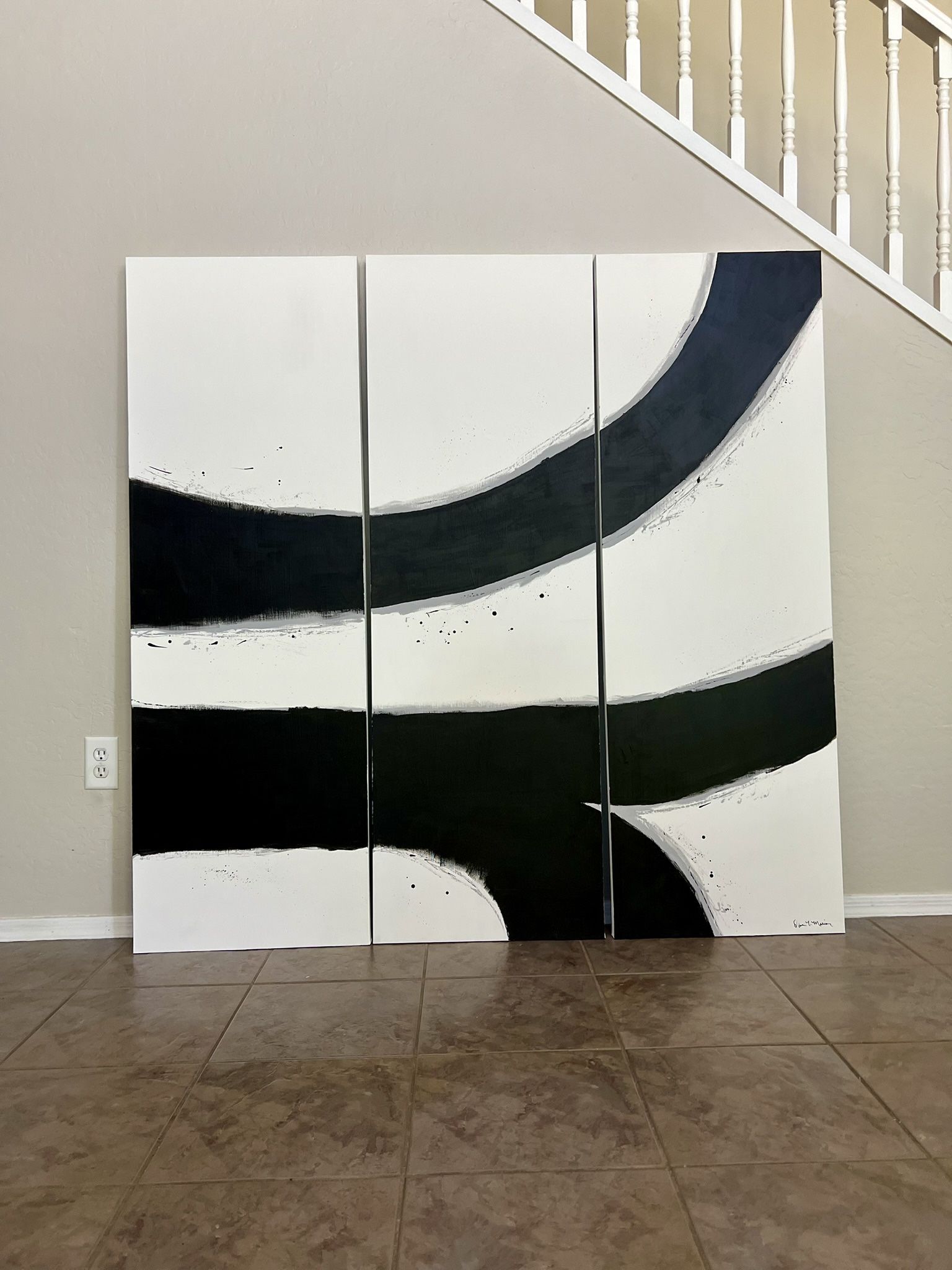 “NO BOUNDARIES” 5x5 Feet Triptych -3 Piece Custom Size & Color Original Art