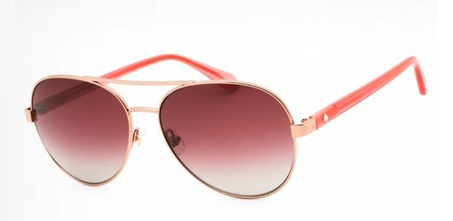 KATE SPADE AVERIE/S 00 JR Sunglasses Rose Gold Frame Burgundy Polarized