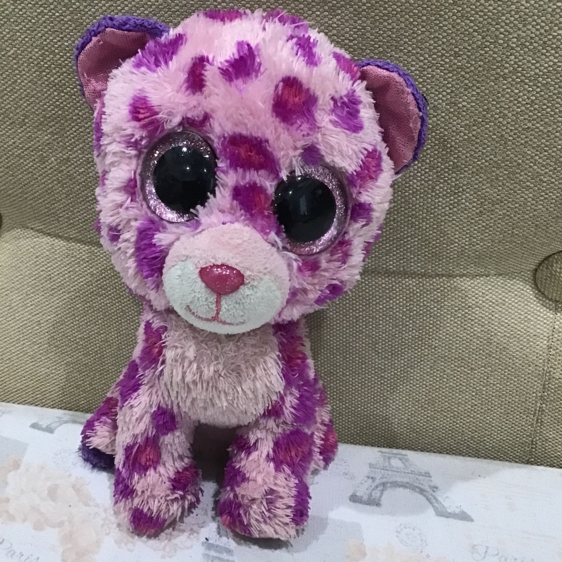 Beanie boo leopard purple and pink