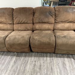 Couch With Two Recliners, And A Love Seat With 2 Recliners