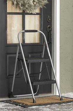 4 PACK 2-Step Big Step, Steel Step Stool, Gray