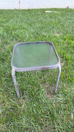 Metal Outdoor Side Table with Glass Top OFFERS WELCOME