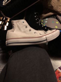 White hitop converse size 1