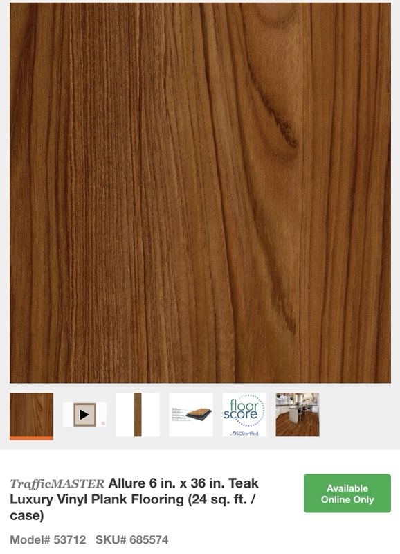TrafficMASTER Allure 6 in. x 36 in. Teak Luxury Vinyl Plank Flooring