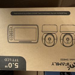 Baby Monitor 5” Large Display Video w Remote Pan-Tilt-Zoom & More NEW