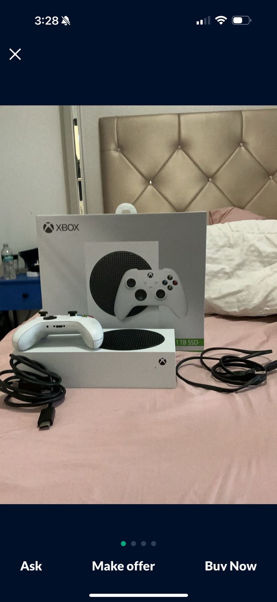 Xbox Series S and 2 Controllers