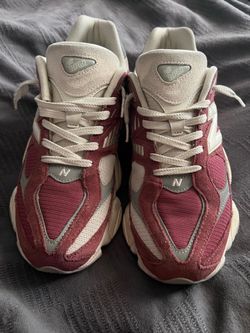 New Balance 9060 Burgundy/White Suede Mesh Sneakers – Size [10] – Excellent Condition