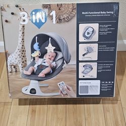 3-in-1 Pink Baby Swing 