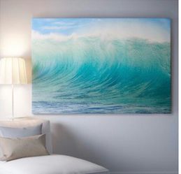 WAVES Blue WALL ART Print HUGE Surfing Canvas WATER Surf