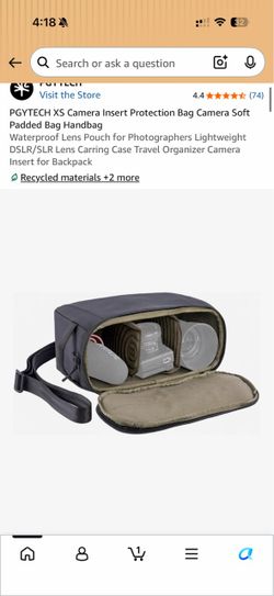 PGYTECH XS Camera Insert Protection Bag Camera Soft Padded Bag Handbag Waterproof Lens Pouch for Photographers Lightweight DSLR/SLR Lens Carring Case 