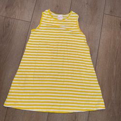 Bonny Billy Girls size 5/6 Yellow Striped Sleeveless Dress