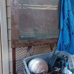 Antique Metal Western Display Glass Door