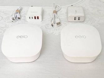 Two Amazon eero Mesh WiFi Router - Supports Internet Plans To 550 Mbps