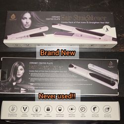 PURSONIC ceramic coated plate hair straightener combo pack