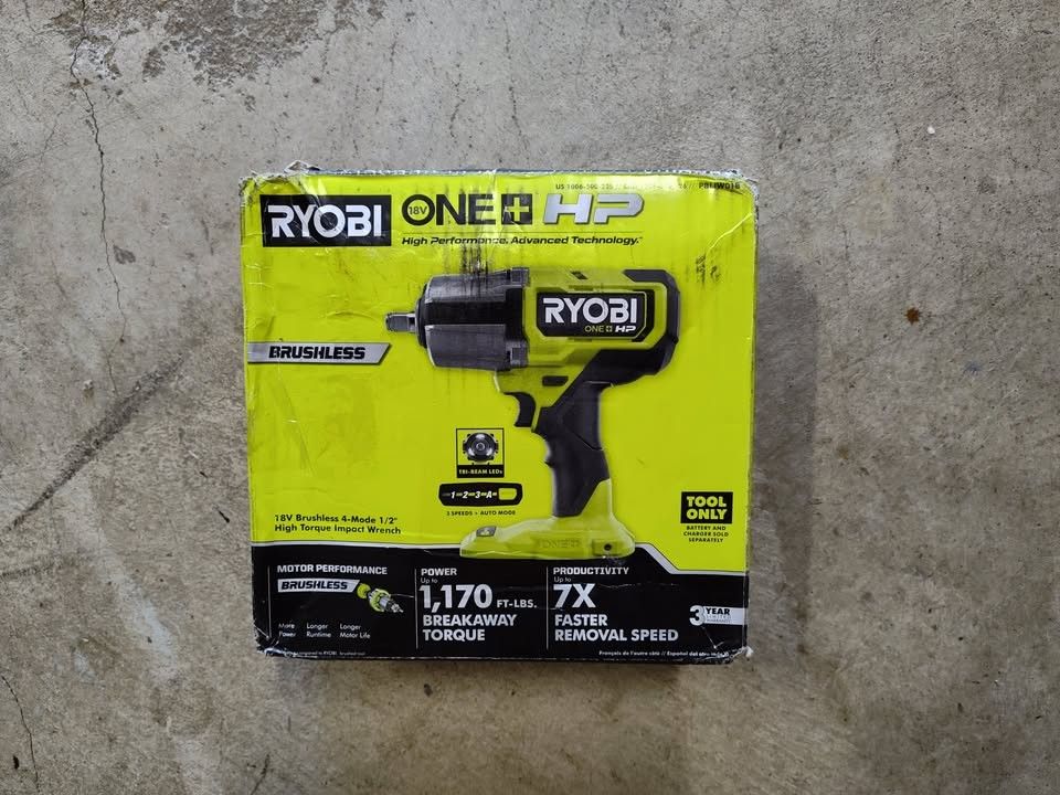 RYOBI ONE+ HP 18V Brushless Cordless 4-Mode 1/2 Inch High Torque Impact Wrench (Tool Only)