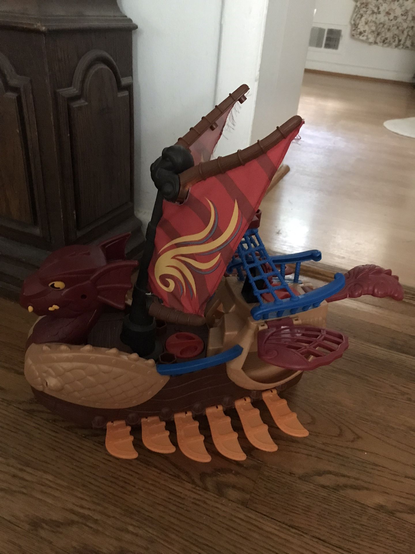 Fisher Price Imaginext Red Dragon Serpent Viking Ship From 2010