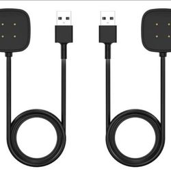 2 Pack Compatible with Fitbit Charger Cable, 3.3ft Replacement Charing for Fitbit Sense/Versa 4, Magnetic Base Fitbit Accessories, Portable USB Charge