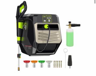 Wall Mounted Pressure Washer - Max 5500 PSI 3.6 GPM, 5 Levers Power Washer with 100FT Retractable Hose for Car/Driveway, Automatic Rewind, Any Length