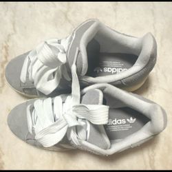 Adidas Gray Suede Low-Top Sneakers Size: 8