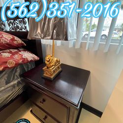 Two Drawer Cherry Nightstand Pinewood Dresser 