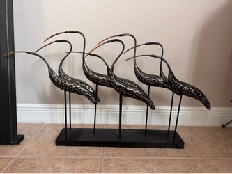 Birds - Metal on Wood Stand
